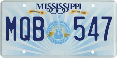 MS license plate MQB547