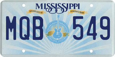 MS license plate MQB549