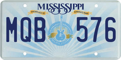 MS license plate MQB576