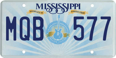 MS license plate MQB577