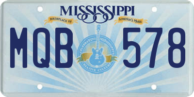 MS license plate MQB578