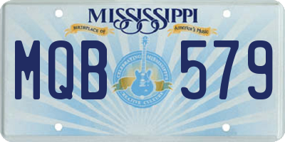 MS license plate MQB579