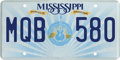 MS license plate MQB580