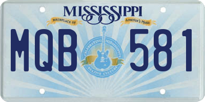 MS license plate MQB581