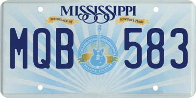 MS license plate MQB583