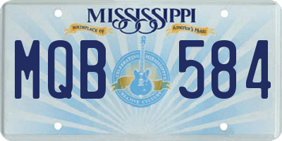 MS license plate MQB584