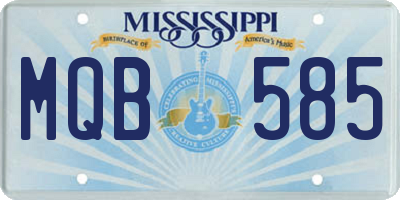 MS license plate MQB585