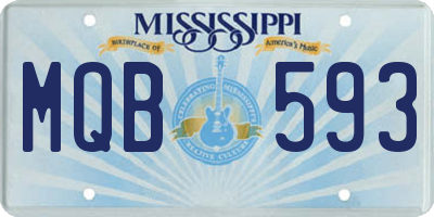 MS license plate MQB593