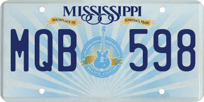 MS license plate MQB598