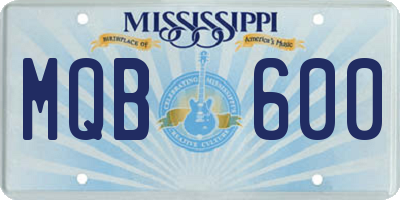 MS license plate MQB600