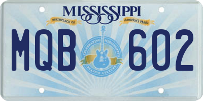 MS license plate MQB602