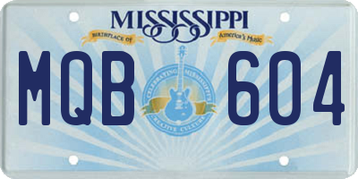 MS license plate MQB604