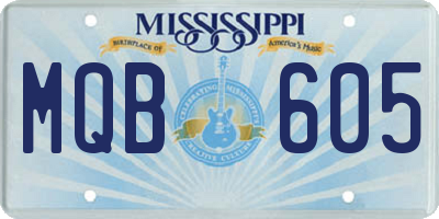 MS license plate MQB605