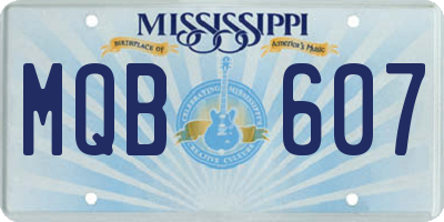 MS license plate MQB607