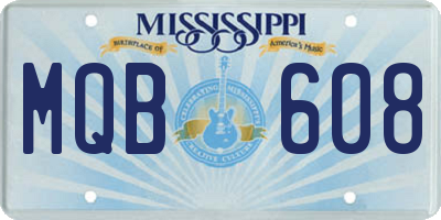 MS license plate MQB608