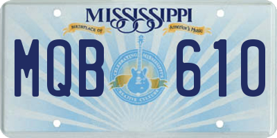 MS license plate MQB610