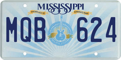 MS license plate MQB624