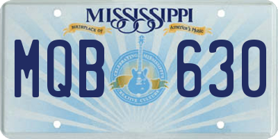 MS license plate MQB630