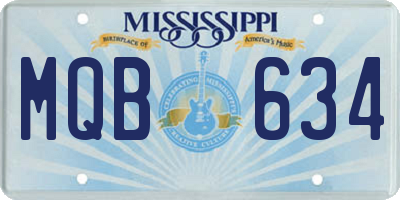 MS license plate MQB634