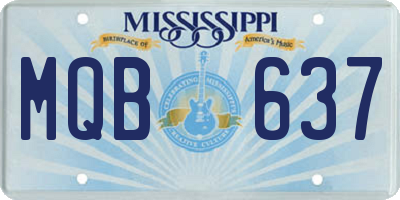 MS license plate MQB637