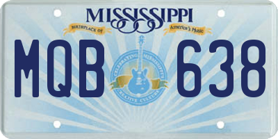 MS license plate MQB638