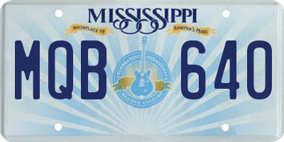 MS license plate MQB640