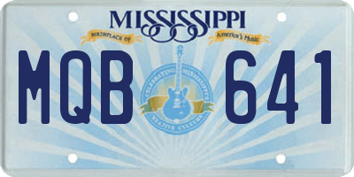 MS license plate MQB641