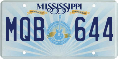 MS license plate MQB644