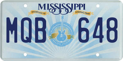 MS license plate MQB648