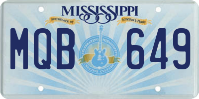 MS license plate MQB649