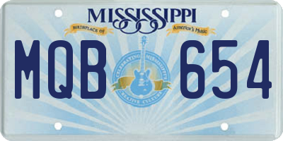 MS license plate MQB654