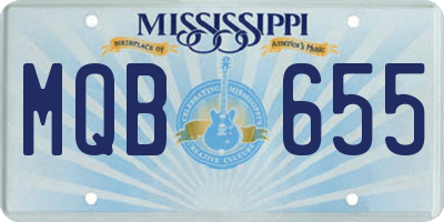 MS license plate MQB655