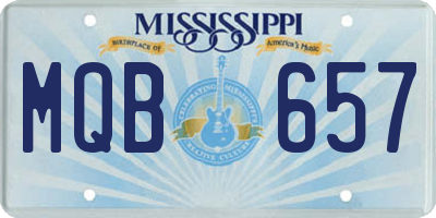 MS license plate MQB657