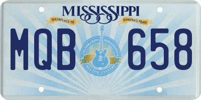 MS license plate MQB658