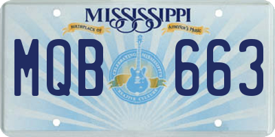 MS license plate MQB663