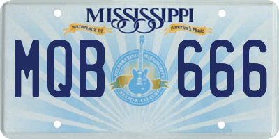 MS license plate MQB666