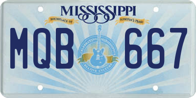 MS license plate MQB667