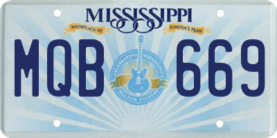 MS license plate MQB669