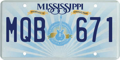 MS license plate MQB671