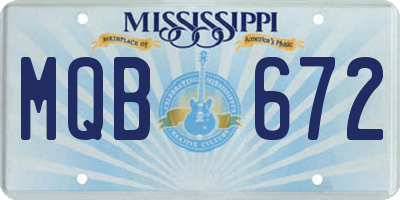 MS license plate MQB672