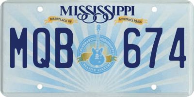 MS license plate MQB674