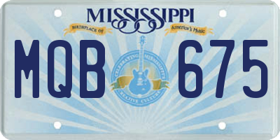 MS license plate MQB675