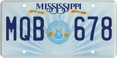 MS license plate MQB678