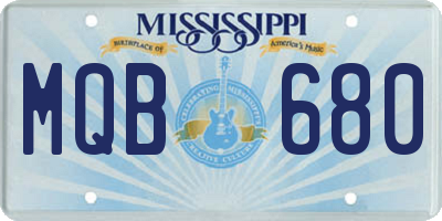 MS license plate MQB680