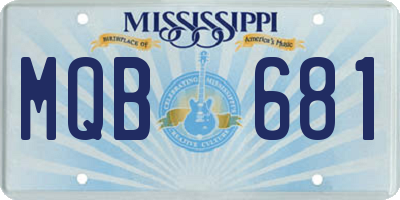 MS license plate MQB681