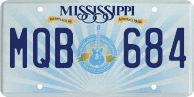 MS license plate MQB684