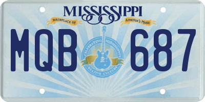 MS license plate MQB687