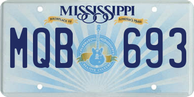 MS license plate MQB693