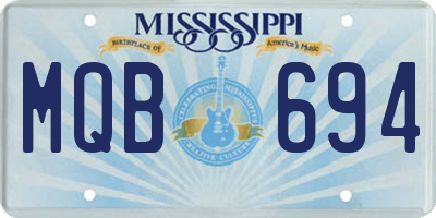 MS license plate MQB694