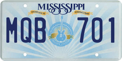 MS license plate MQB701